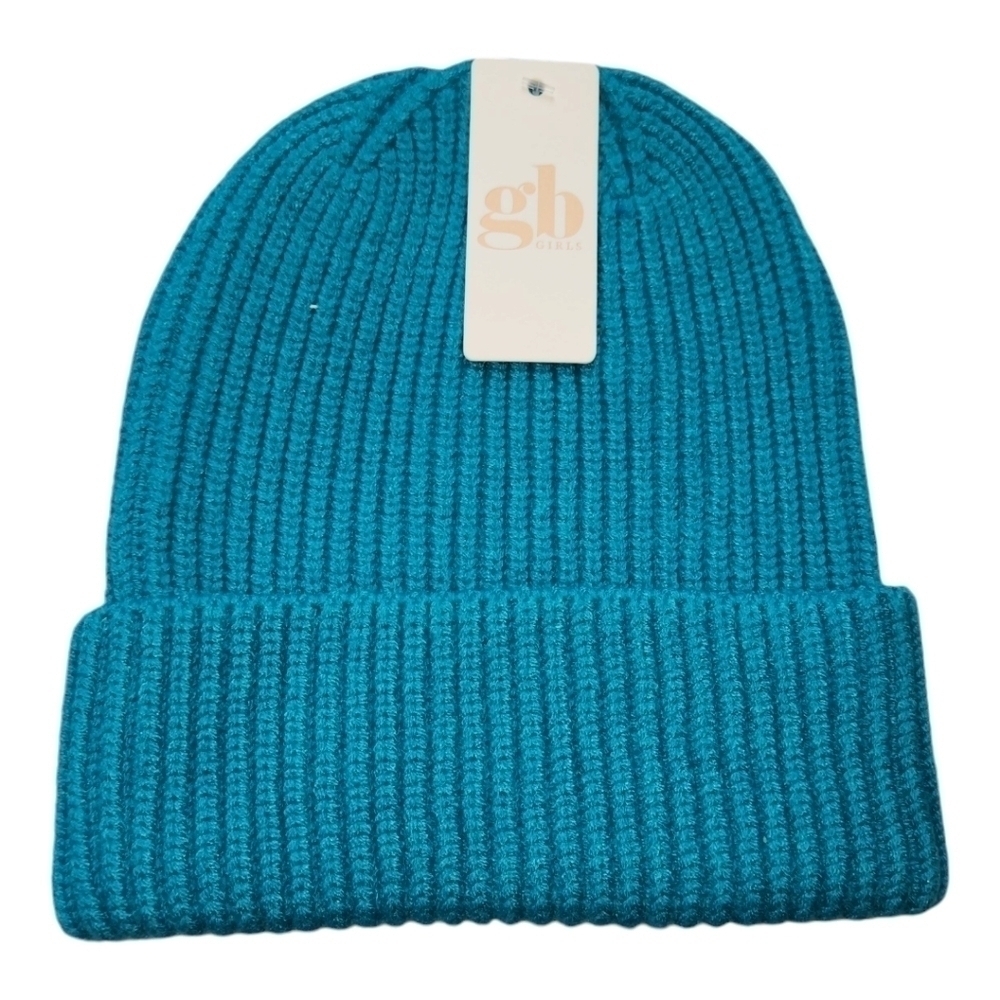 Gianni Bini NWT Girls Teal Cable Knit Hat One Size - Picture 2 of 6